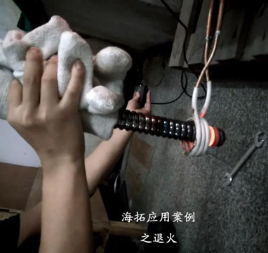 高頻加熱機(jī)對螺紋鋼感應(yīng)加熱退火試樣打樣視頻